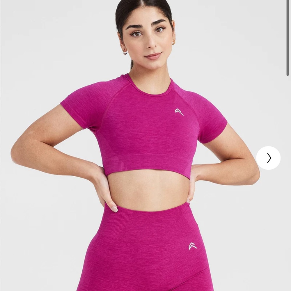 Effortless Seamless Crop Top In Fuchsia - image 1